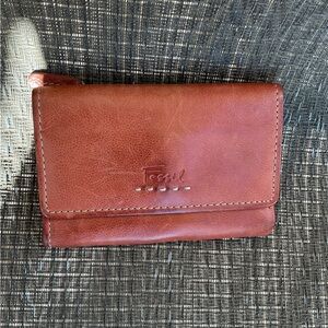 Fossil Tan Leather Trifold Wallet